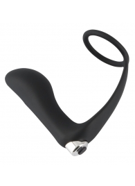 Черное эрекционное кольцо с анальной вибропробкой Vibrating Ring   Plug - Orion - в Красногорске купить с доставкой