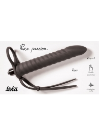 Черная вибронасадка для двойного проникновения Rori - 17 см. - Lola Games - купить с доставкой в Красногорске