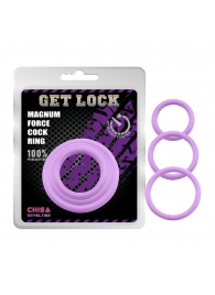 Набор из 3 сиреневых эрекционных колец Magnum Force Cock Ring - Chisa - в Красногорске купить с доставкой