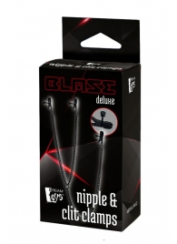 Черные зажимы на соски и клитор на цепочке DELUXE NIPPLE   CLIT CLAMPS - Dream Toys - купить с доставкой в Красногорске