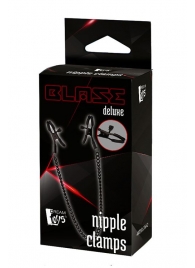 Черные зажимы на соски на цепочке BLAZE DELUXE NIPPLE CLAMPS - Dream Toys - купить с доставкой в Красногорске