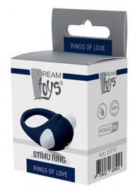 Гладкое синее эрекционное виброкольцо STIMU RING - Dream Toys - в Красногорске купить с доставкой