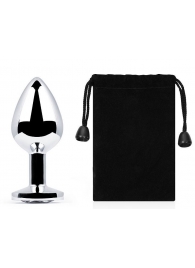 Серебристая анальная пробка с прозрачным стразом - 7,2 см. - Anal Jewelry Plug - купить с доставкой в Красногорске