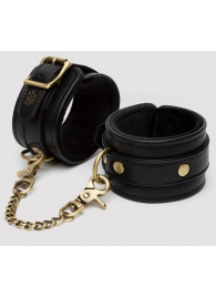 Черные оковы на ноги Bound to You Faux Leather Ankle Cuffs - Fifty Shades of Grey - купить с доставкой в Красногорске