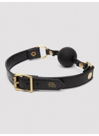 Черный кляп-шар Bound to You Faux Leather Ball Gag - Fifty Shades of Grey - купить с доставкой в Красногорске