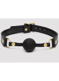 Черный кляп-шар Bound to You Faux Leather Ball Gag - Fifty Shades of Grey - купить с доставкой в Красногорске