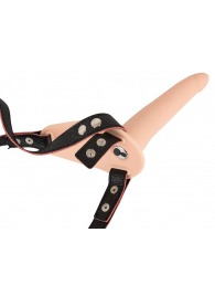 Телесный поясной страпон с вибрацией Vibrating Strap-On - 15,7 см. - Orion - купить с доставкой в Красногорске