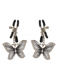 Зажимы на соски с бабочками Butterfly Nipple Clamps - Pipedream - купить с доставкой в Красногорске