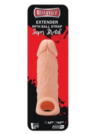 Телесная насадка EXTENDER WITH BALL STRAP 5.5 - 14 см. - Dream Toys - в Красногорске купить с доставкой