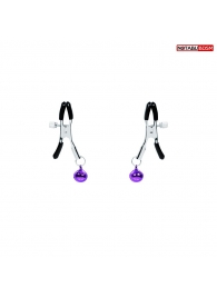 Оригинальные зажимы на соски с фиолетовыми шариками - Notabu - купить с доставкой в Красногорске