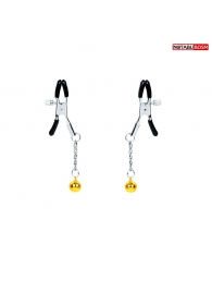 Оригинальные зажимы на соски с желтыми шариками - Notabu - купить с доставкой в Красногорске