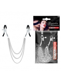 Оригинальные зажимы на соски с тройной цепочкой - Notabu - купить с доставкой в Красногорске