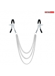 Оригинальные зажимы на соски с тройной цепочкой - Notabu - купить с доставкой в Красногорске