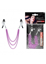 Оригинальные зажимы на соски с тройной розовой цепочкой - Notabu - купить с доставкой в Красногорске