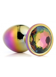Голографическая анальная втулка с радужным кристаллом - 7,1 см. - Dream Toys - купить с доставкой в Красногорске