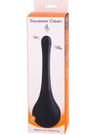 Черный анальный душ SQUEEZE CLEAN с закругленным наконечником - Seven Creations - купить с доставкой в Красногорске