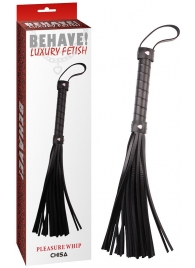 Черная многохвостая плеть Pleasure Whip - 46 см. - Chisa - купить с доставкой в Красногорске