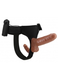 Страпон с вагинальной пробкой и вибрацией Ultra Passionate Harness - 16 см. - Baile - купить с доставкой в Красногорске