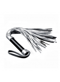 Серебристая плетка Struggle My Flogger с черной ручкой - 45 см. - Lovetoy - купить с доставкой в Красногорске