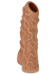 Телесная насадка с венками и открытой головкой Nude Sleeve M - 12 см. - KOKOS - в Красногорске купить с доставкой