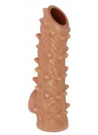 Телесная насадка с шипами и открытой головкой Nude Sleeve M - 12 см. - KOKOS - в Красногорске купить с доставкой