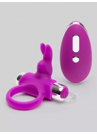 Лиловое виброкольцо с пультом ДУ Remote Control Cock Ring - Happy Rabbit - в Красногорске купить с доставкой
