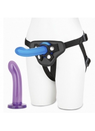 Страпон унисекс Beginners Strap-On с 2 насадками - 15 и 13 см. - Lux Fetish - купить с доставкой в Красногорске