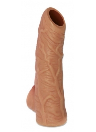 Телесная открытая насадка-реалистик с подхватом мошонки Nude Sleeve S - 10 см. - KOKOS - в Красногорске купить с доставкой