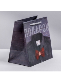 Ламинированный квадратный пакет «Мужской стиль» - 14 х 14 х 9 см. - Сима-Ленд - купить с доставкой в Красногорске