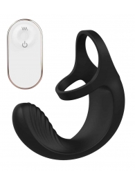 Черный анальный стимулятор с эрекционными кольцами Remote Couple Teaser - Dream Toys - в Красногорске купить с доставкой