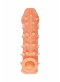 Телесная закрытая насадка с пупырышками Cock Sleeve Size L - 17,6 см. - KOKOS - в Красногорске купить с доставкой