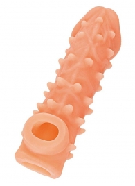 Телесная закрытая насадка с пупырышками Cock Sleeve Size L - 17,6 см. - KOKOS - в Красногорске купить с доставкой