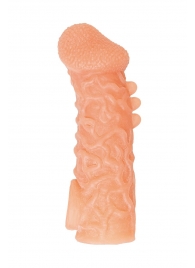 Телесная закрытая насадка с шершавой головкой Cock Sleeve Size L - 17,6 см. - KOKOS - в Красногорске купить с доставкой