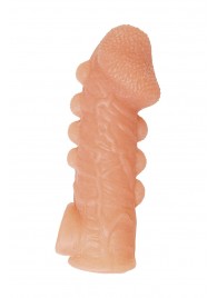 Телесная закрытая насадка с шишечками Cock Sleeve Size S - 13,8 см. - KOKOS - в Красногорске купить с доставкой