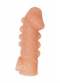 Телесная закрытая насадка с шишечками Cock Sleeve Size M - 15,6 см. - KOKOS - в Красногорске купить с доставкой