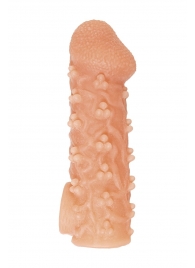 Телесная закрытая насадка с пучками шишечек Cock Sleeve Size M - 15,6 см. - KOKOS - в Красногорске купить с доставкой