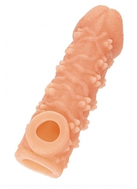 Телесная закрытая насадка с пучками шишечек Cock Sleeve Size M - 15,6 см. - KOKOS - в Красногорске купить с доставкой