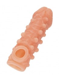 Телесная закрытая насадка с шариками Cock Sleeve Size L - 17,6 см. - KOKOS - в Красногорске купить с доставкой