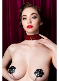 Красный ошейник из лакированного материала - ToyFa - купить с доставкой в Красногорске