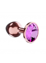 Пробка цвета розового золота с лиловым кристаллом Diamond Quartz Shine L - 8,3 см. - Lola Games - купить с доставкой в Красногорске