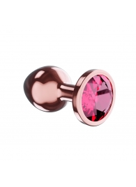 Пробка цвета розового золота с малиновым кристаллом Diamond Ruby Shine S - 7,2 см. - Lola Games - купить с доставкой в Красногорске