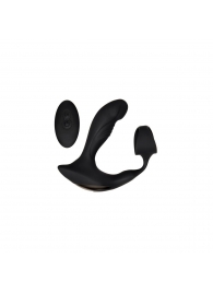 Черный вибромассажер простаты с эрекционным кольцом Strapped   Tapped - Zero Tolerance - в Красногорске купить с доставкой