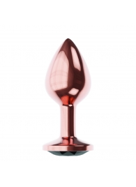 Пробка цвета розового золота с черным кристаллом Diamond Jet Shine L - 8,3 см. - Lola Games - купить с доставкой в Красногорске