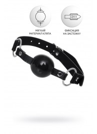 Черный кляп-шар на кожаных ремешках Anonymo - ToyFa - купить с доставкой в Красногорске