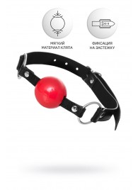 Красный кляп-шар на черных ремешках Anonymo - ToyFa - купить с доставкой в Красногорске