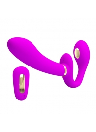 Лиловый безремневой страпон с функцией электростимуляции Thunderbird - Baile - купить с доставкой в Красногорске
