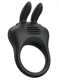 Черное эрекционное кольцо с вибрацией Davion - Baile - в Красногорске купить с доставкой