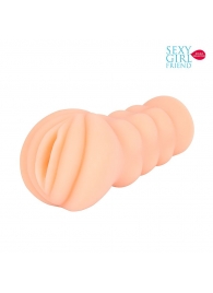 Телесный мастурбатор-вагина с комплектом эрекционных колец - Bior toys - в Красногорске купить с доставкой