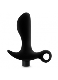 Черный анальный вибратор Silicone Vibrating Prostate Massager 01 - 10,8 см. - Blush Novelties - в Красногорске купить с доставкой