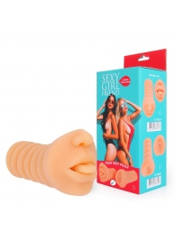 Телесный мастурбатор-ротик с высунутым язычком - Bior toys - в Красногорске купить с доставкой